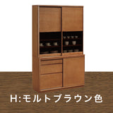 カリモク 引き戸 食器棚 ET4410 幅115.4cm 耐震対策 オーク材 木製 カップボード シンプル 国産 karimoku