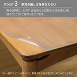 PSマット 2mm厚 【変形】 奥行90cm X 幅90~280cm 以内 テーブルマット 天板保護マット 透明 国産 ウオチ産業