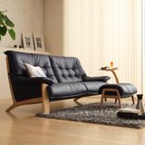 カリモク ソファ 本革張ソファ ZU4903 長椅子 幅202cm おすすめ レザー 座り心地研究 レトロ モダン 国産 karimoku ソファー