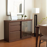 カリモク 引戸 サイドボード HU4267 幅119.8 奥行41.5cm 薄型 カウンター シンプル 機能的 国産 karimoku