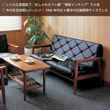 カリモク ソファ 2人掛け WS1123BW 133㎝ 合成皮革 コンパクト 長椅子 レトロ ブラック 木肘椅子 分解組立式 安心 国産 karimoku