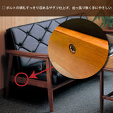 カリモク ソファ 2人掛け WS1123BW 133㎝ 合成皮革 コンパクト 長椅子 レトロ ブラック 木肘椅子 分解組立式 安心 国産 karimoku