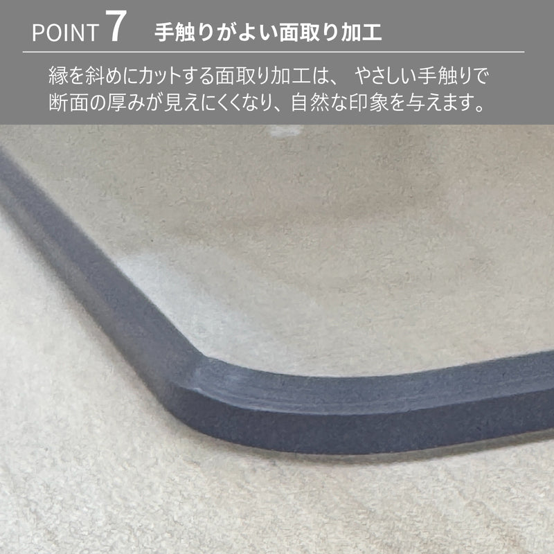 PSマット 2ｍｍ厚 【変形】 奥行100cm X 幅100～300cm 以内 テーブルマット 天板保護マット 透明 国産 ウオチ産業