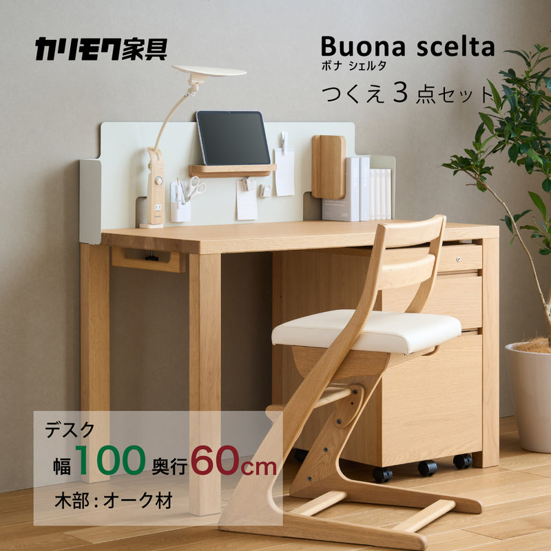 カリモク ボナシェルタ パネル3点セット オーク材 学習机 デスク 幅100cm 奥行60cm st3088me 机 パネル マグネットトレイ おすすめセット karimoku