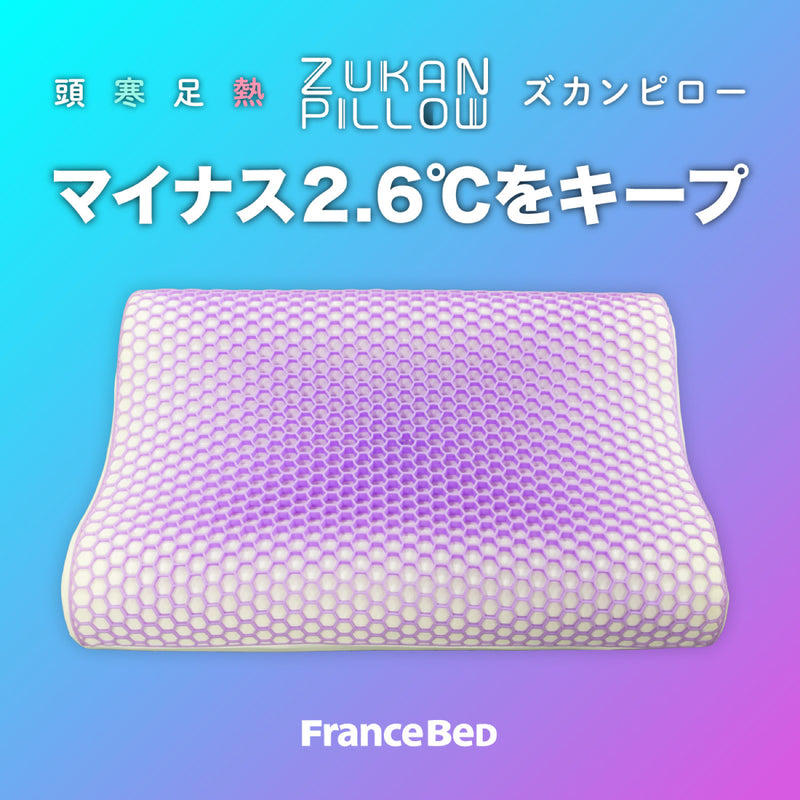 フランスベッド ズカンピロー ZUKAN PILLOW 冷たい 放熱機能 専用カバー付き 快眠まくら ひんやり