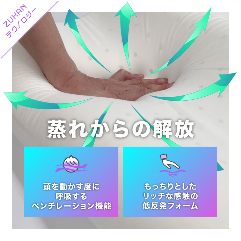 フランスベッド ズカンピロー ZUKAN PILLOW 冷たい 放熱機能 専用カバー付き 快眠まくら ひんやり