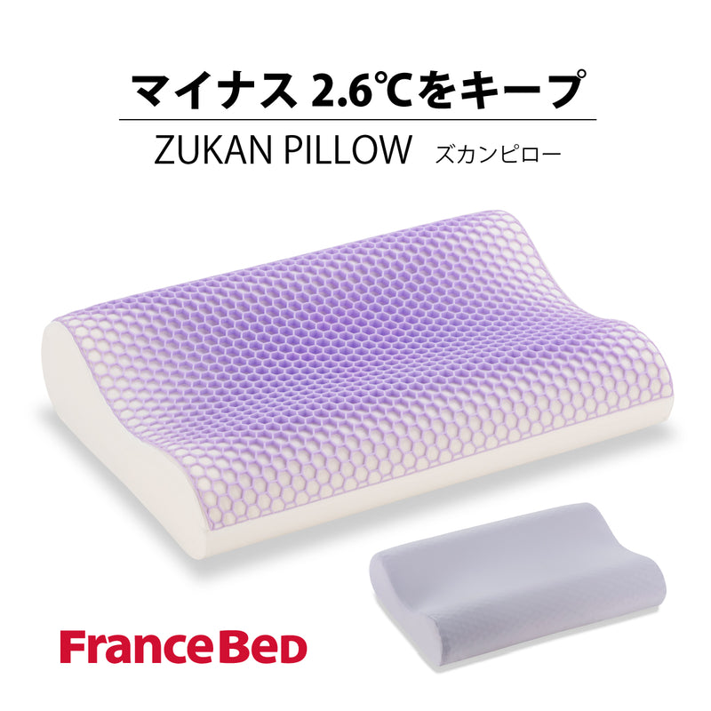 フランスベッド ズカンピロー ZUKAN PILLOW 冷たい 放熱機能 専用カバー付き 快眠まくら ひんやり